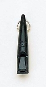 A black pen with a key ring attached to it.